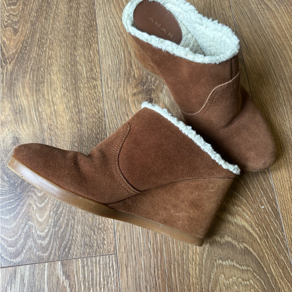 Tahari Tan Suede and Sherling Boot 6.5 - Picture 3 of 5